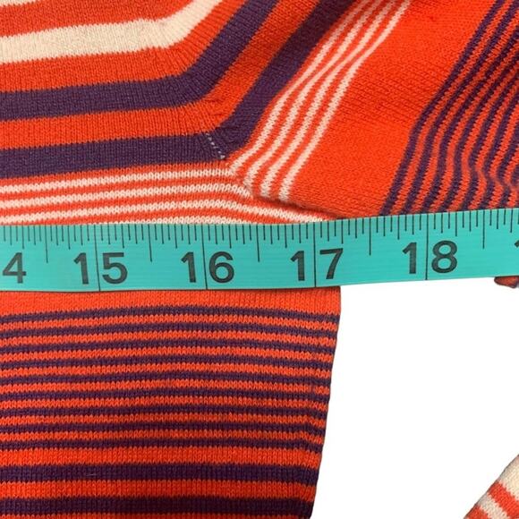 XS Duluth Trading Co. Burnt Orange Stripped Prep S'no Sweat Mock Neck Striped - Picture 9 of 11